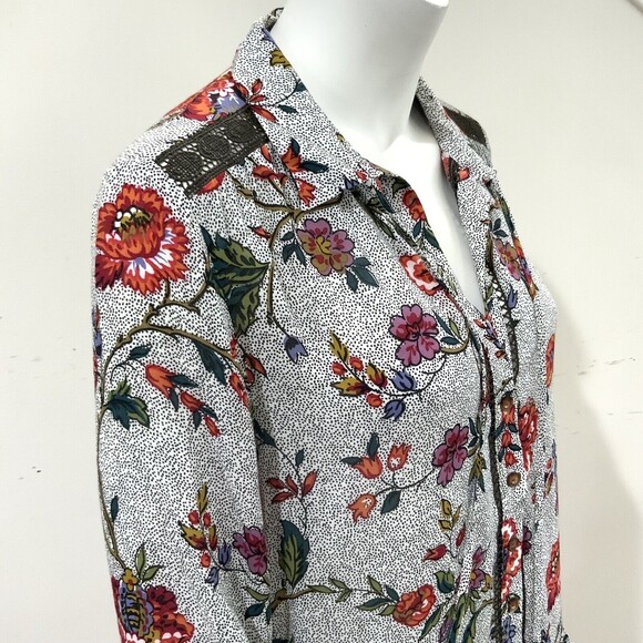 Maeve By Anthropologie Top Women Size 4 Multicolor Janie Flounce Ruffle Hemline - Picture 14 of 14